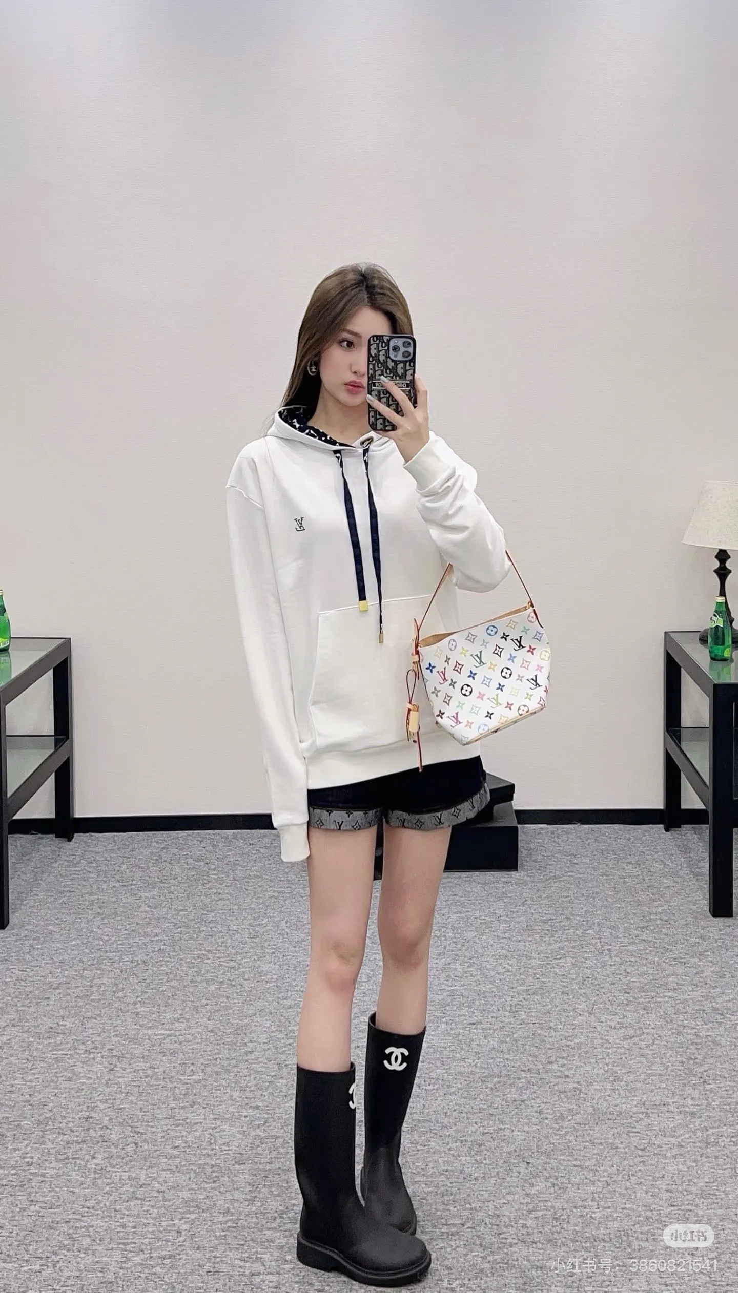 Louis Vuitton/Louis Vuitton Floral Cable Hooded Sweatshirt